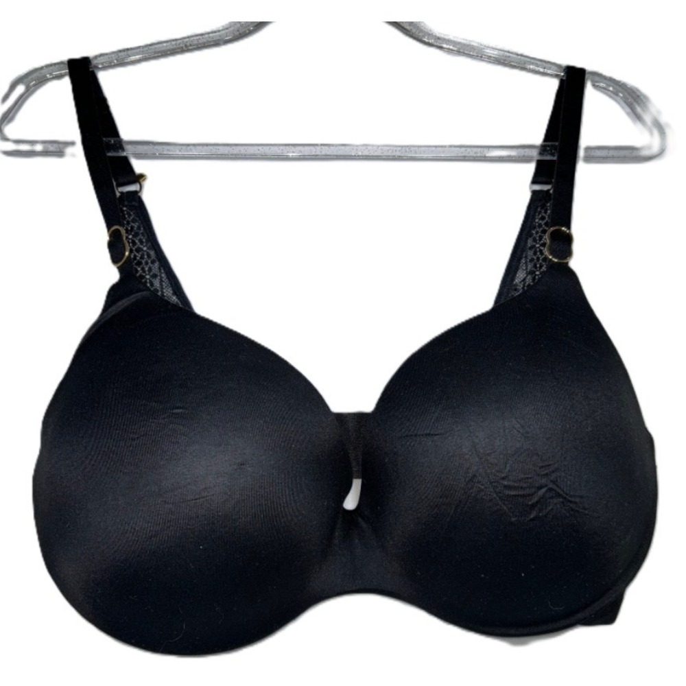 Victoria's Secret Incredible Push Up Bra Black Opaque Wireless Padded 32DD